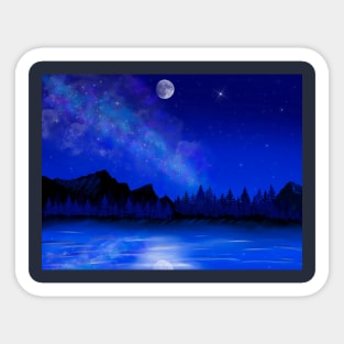 Night at the lake Sticker